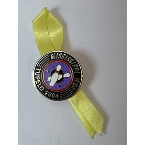 Mississippi WBA 2004 Tupelo Lapel Pin Womens Bowling Association‎ Round Ribbon